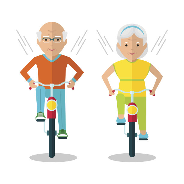 骑自行车的老夫妇图片下载