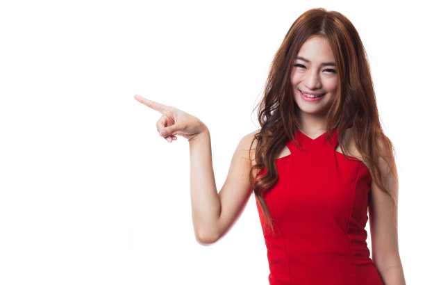 女人指着图片下载