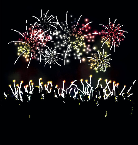 用烟花祝新年快乐图片下载