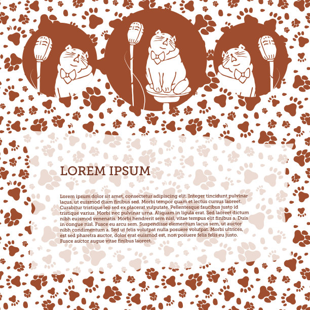 唱歌的猫在猫爪背景图片下载