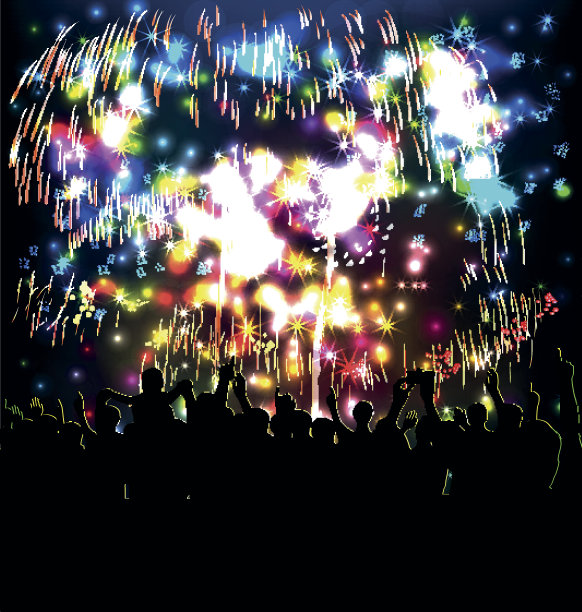 用烟花祝新年快乐图片下载