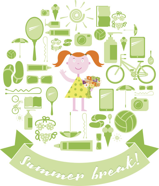 带着花的暑假女孩图片下载