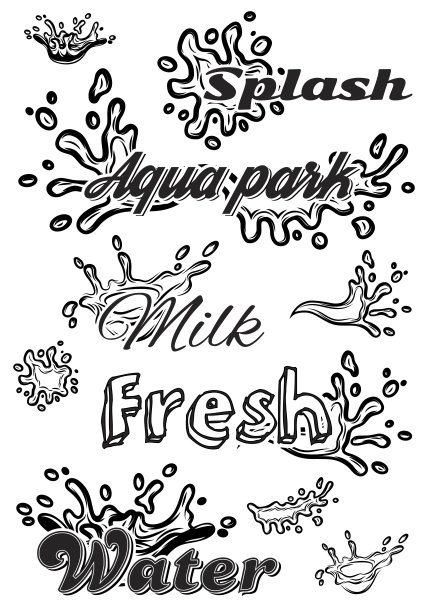 设置向量模板与元素水牛奶，果汁，水图片下载