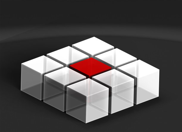 深色背景上的3D立方体图片下载