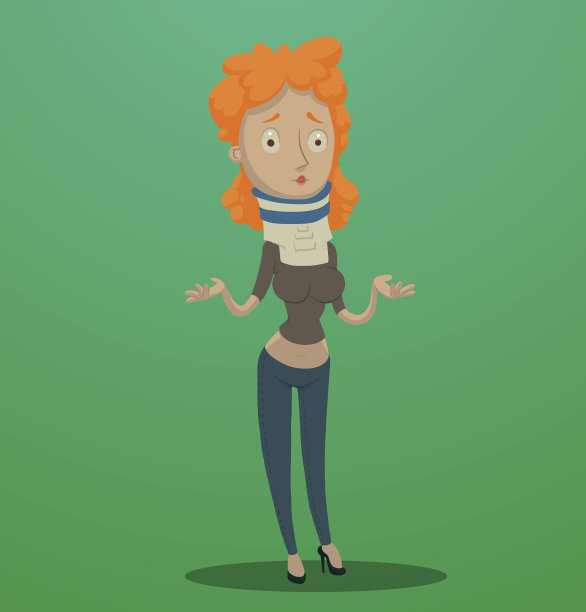 戴颈托的女人图片下载