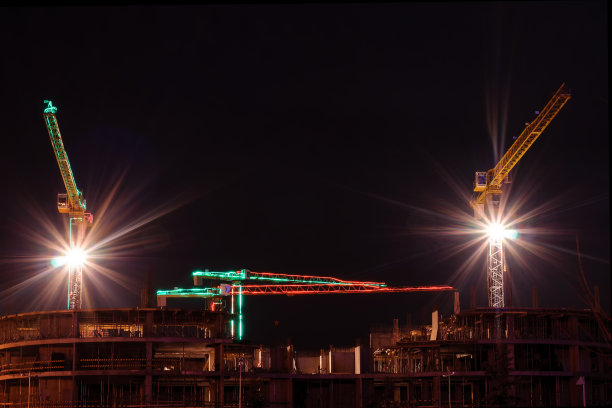 夜间建筑工地图片下载