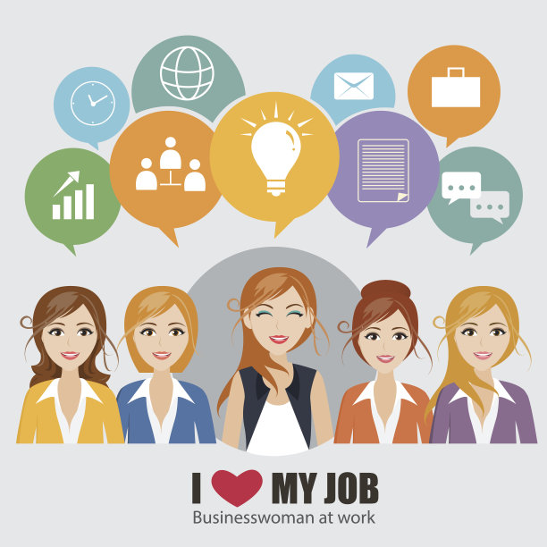 有泡泡演讲想法的女商人图片下载