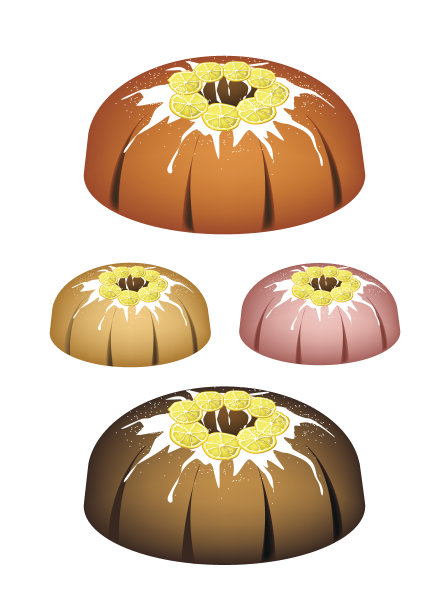 四个柠檬包糖蛋糕图片下载