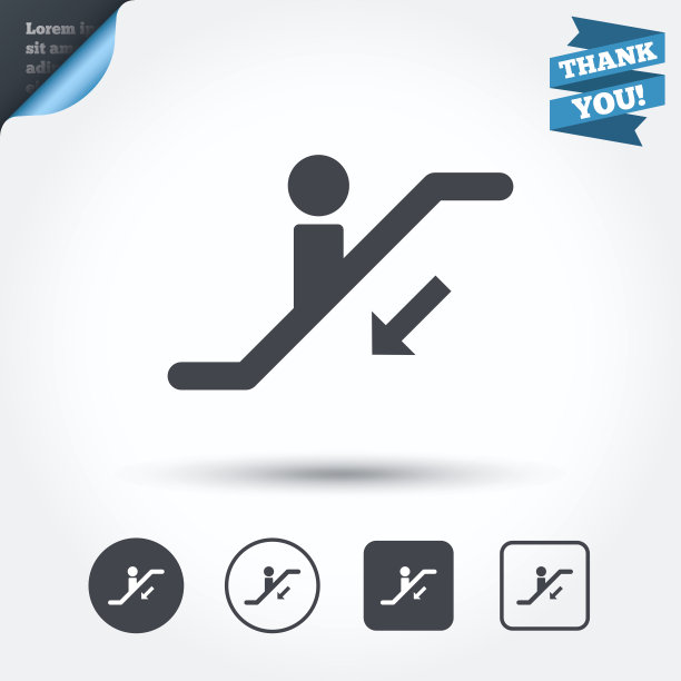 自动扶梯楼梯图标。电梯移动的楼梯。图片下载