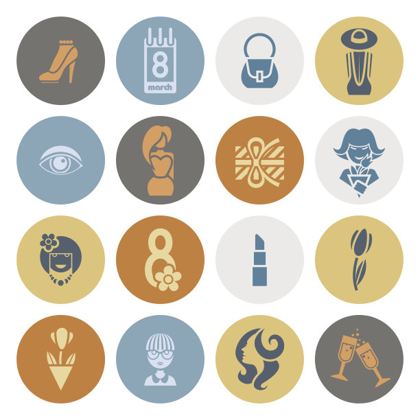 妇女节图标集图片下载