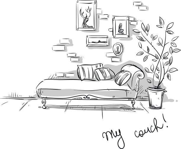 舒适的沙发，矢量插图图片下载