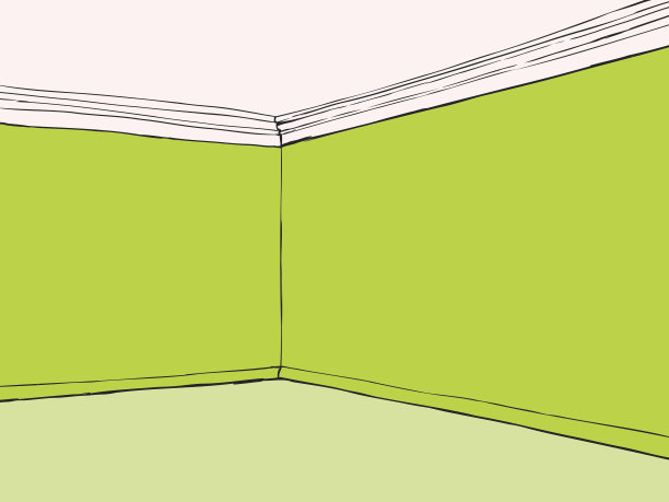 空的绿色房间图片下载