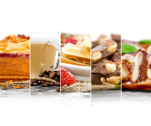 蛋糕和咖啡混合图片下载