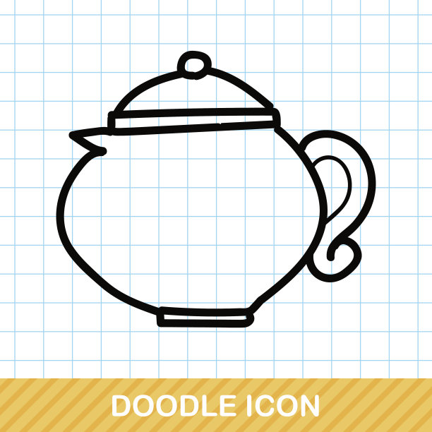 彩色茶壶涂鸦图片下载