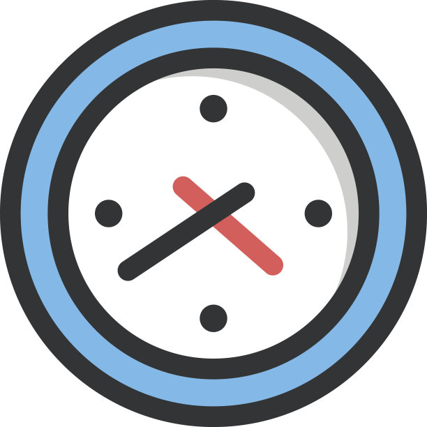 时钟图标。平面线设计矢量插图图片下载