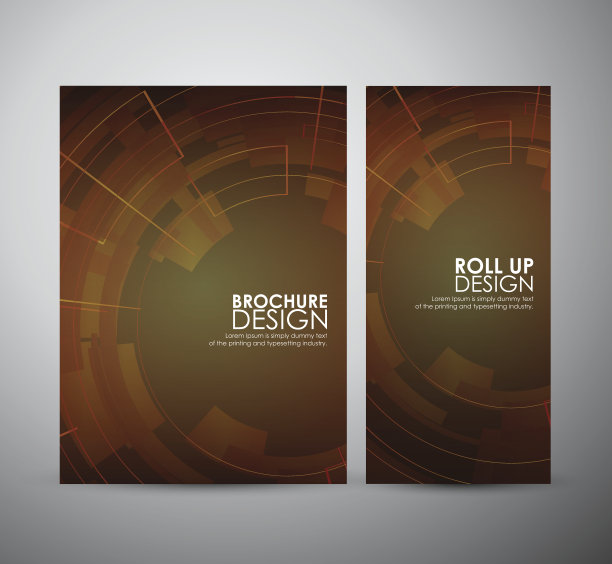 商业设计宣传册抽象现代技术圈或卷起来。图片下载