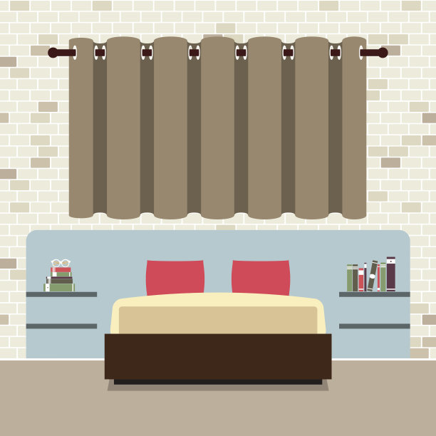 带床头板的双人床图片下载