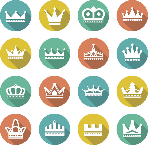 设置扁平图标的皇冠素材图片