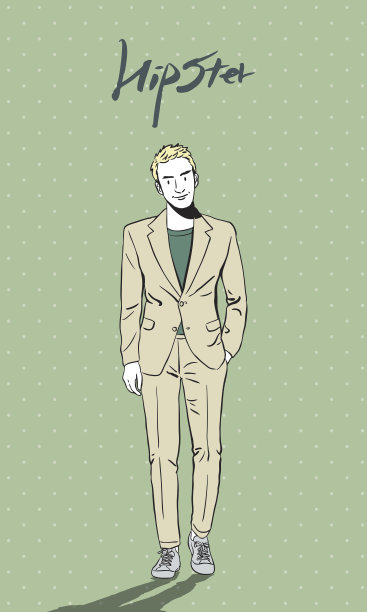 手绘矢量波普艺术插图的商业潮人图片下载