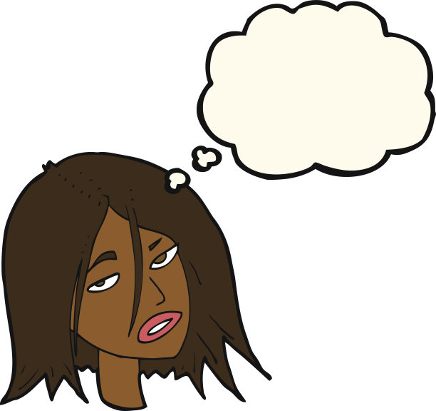 卡通烦女人用思想泡泡图片下载