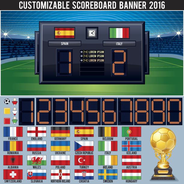 足球可定制的记分板图片下载