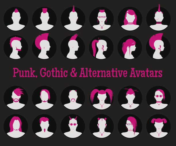 匿名哥特、朋克和另类化身图片下载