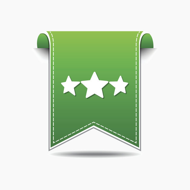 3星绿色矢量图标设计图片下载