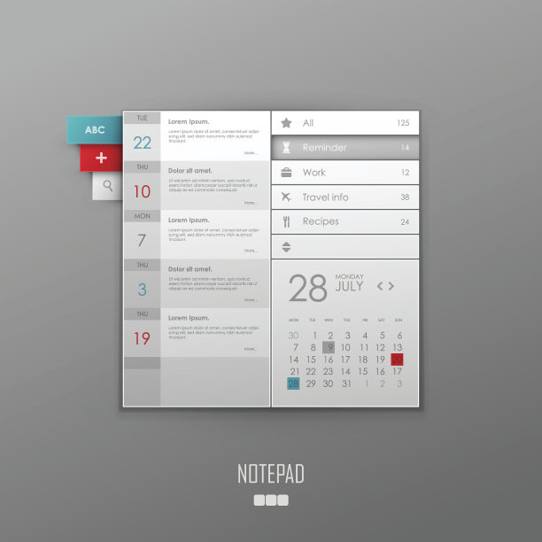 矢量记事本模板设计图片下载
