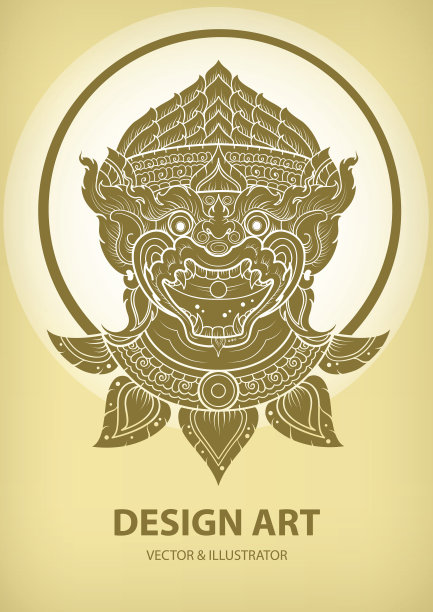 猴子布局泰国轮廓向量图片下载