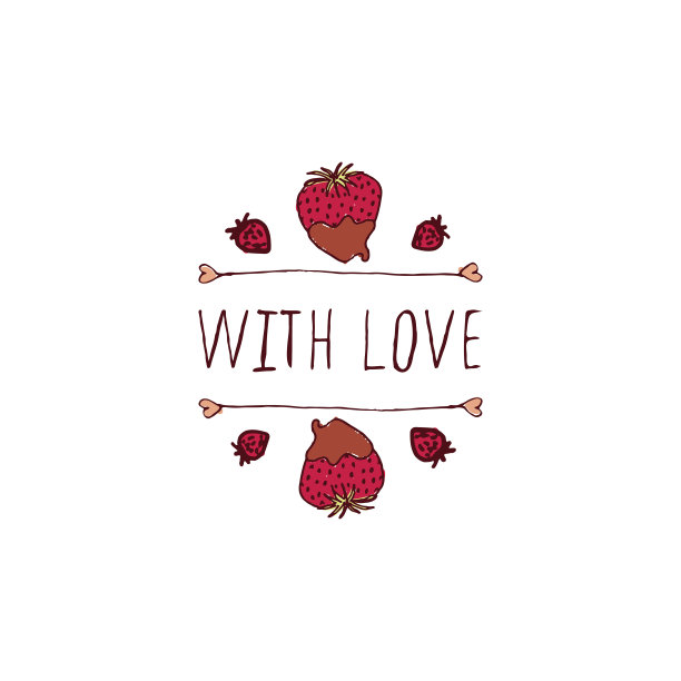 手绘情人节徽章矢量素材图片下载