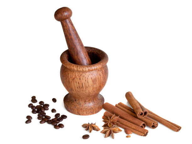 木臼，八角，肉桂，咖啡图片下载