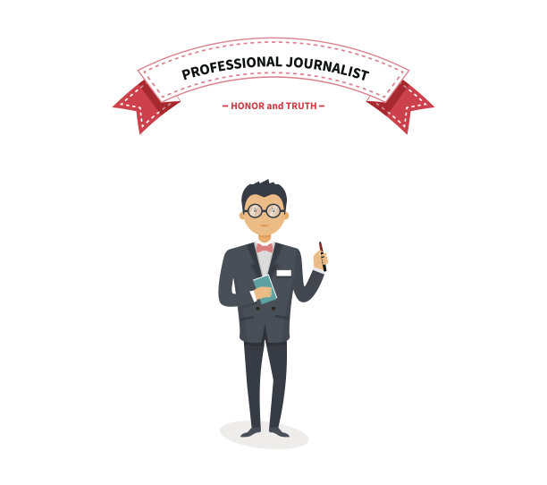 记者团队人组平直风格图片下载