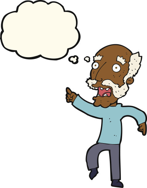 卡通用思想泡泡吓了老汉图片下载