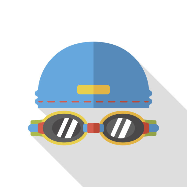 泳镜和泳帽的图标图片下载