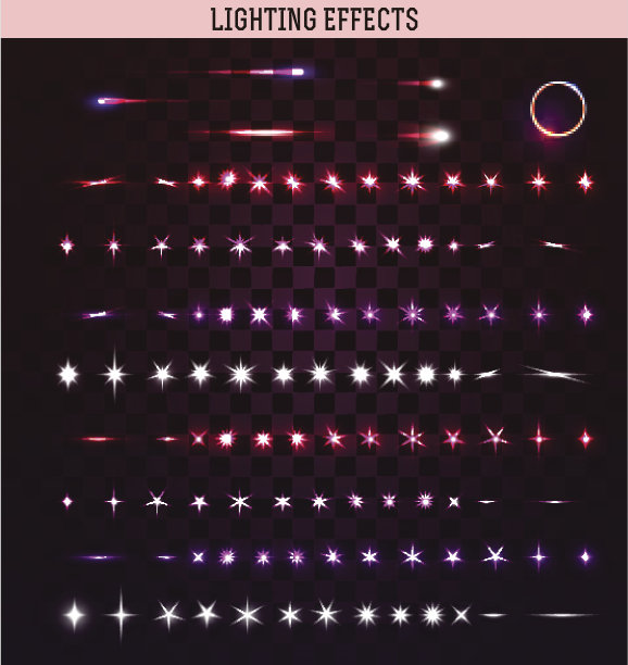 大型灯光隔离效果。魔法,明亮的恒星图片下载