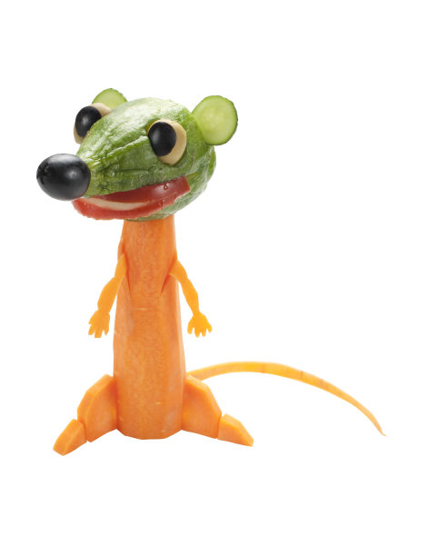 胡萝卜和黄瓜做成的滑稽的水苏图片下载