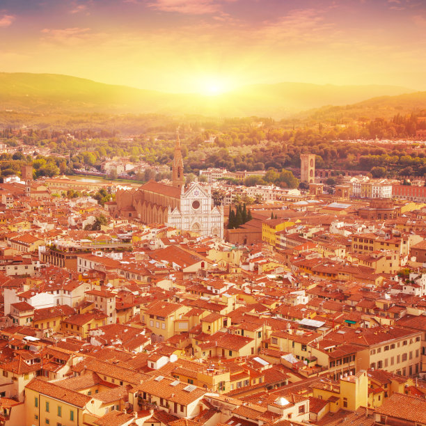 佛罗伦萨在日落时分。托斯卡纳。意大利。图片下载