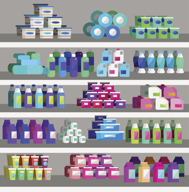 商店，超市矢量平面插图图片下载