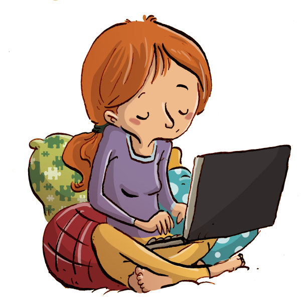 电脑女孩图片下载