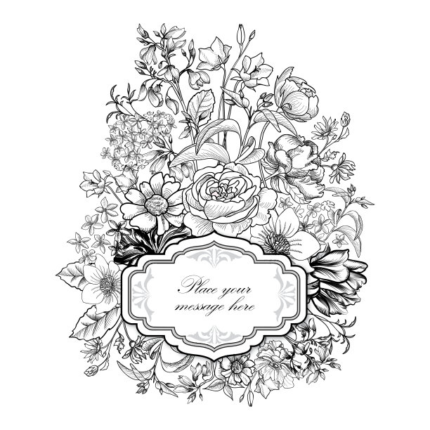 有拷贝空间的花式卡片。花的背景图片下载