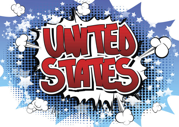 美国-漫画风格的词。图片下载