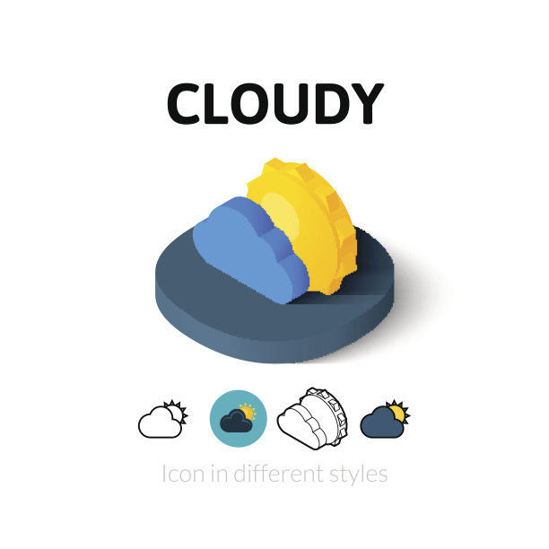不同风格的云图标图片下载
