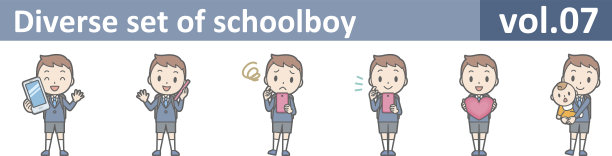 多样化的学校男孩，EPS10卷07图片下载