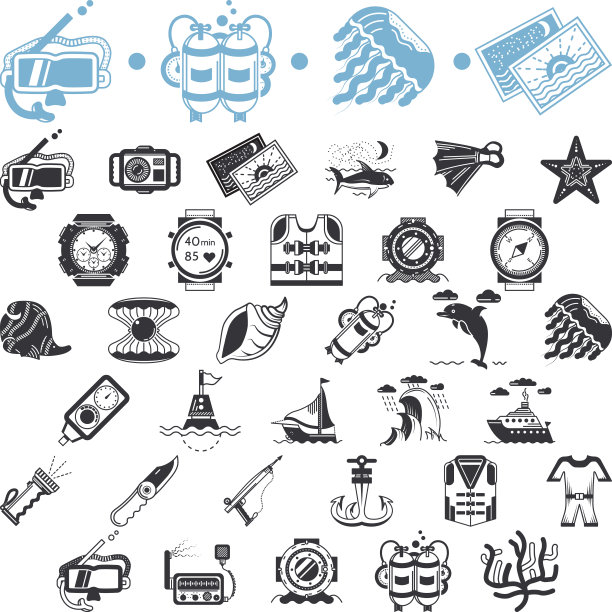 航海图标矢量集图片下载