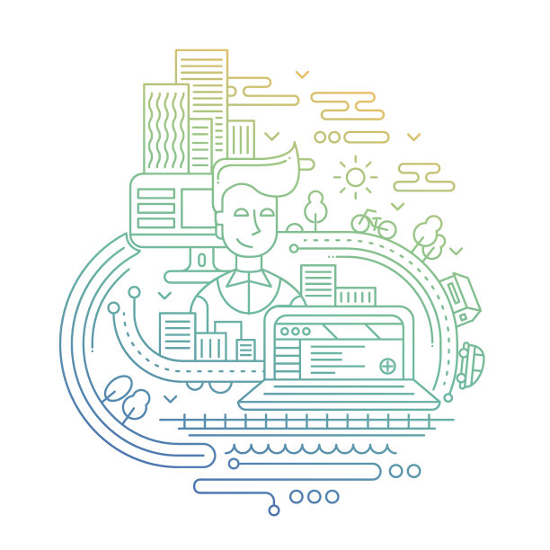 城市生活方式线设计例证图片下载