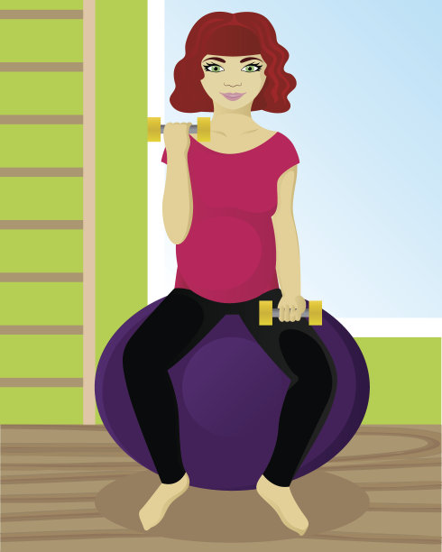 孕妇在健身房健身图片下载