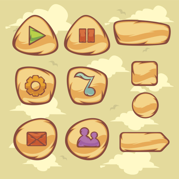 卡通对象和图标的向量集图片下载