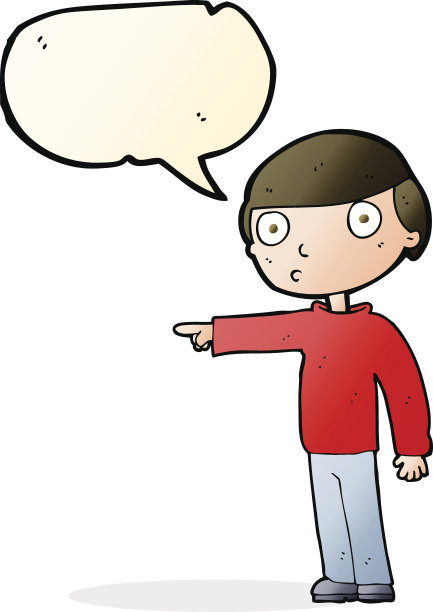 卡通人指着说话气泡图片下载