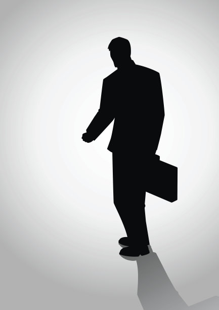 商人行走的剪影图片下载