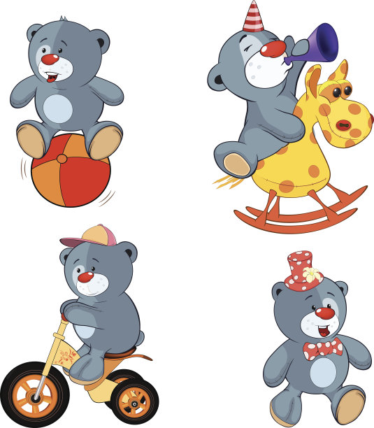 小熊卡通套装图片下载